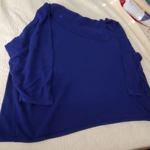 Bright blue cowl neck sweater
